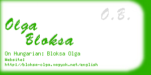 olga bloksa business card